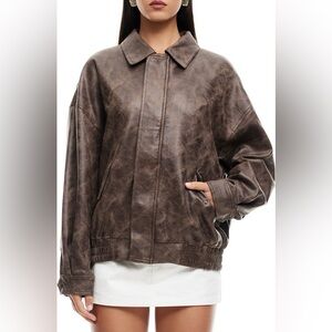 Lioness Kenny Faux Leather Bomber Jacket